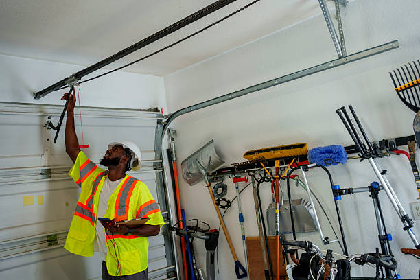 Professional Garage Door Panel Replacement technician working in Columbus, NC
